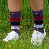 Immaculate Vegan - Peper Harow Striped Organic Women's Sport Socks - Mauve