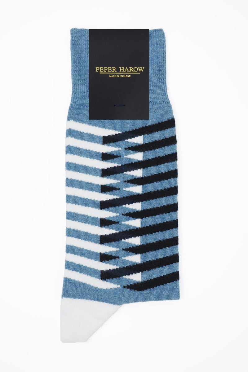 Peper Harow Symmetry Organic Men's Socks - Blue