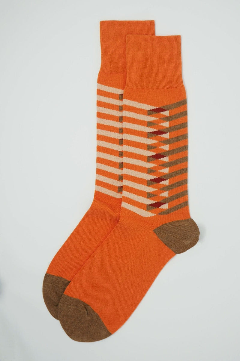 Peper Harow Symmetry Organic Men's Socks - Orange