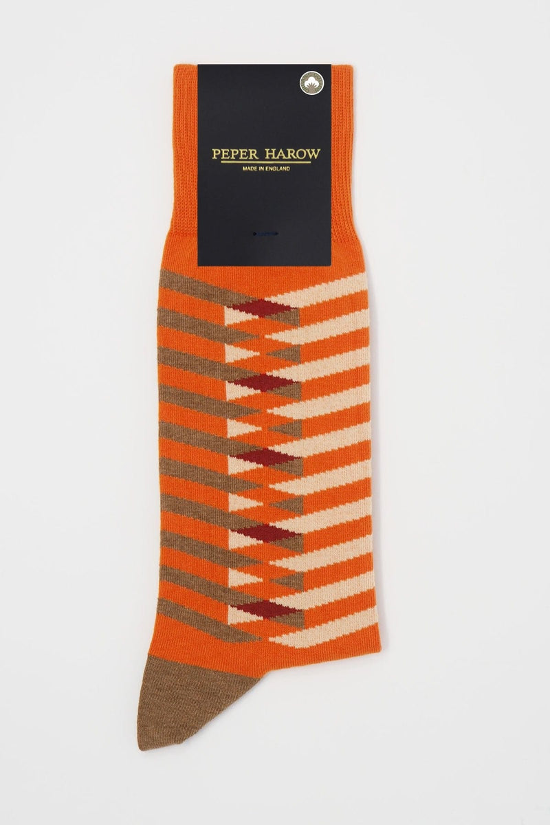 Peper Harow Symmetry Organic Men's Socks - Orange