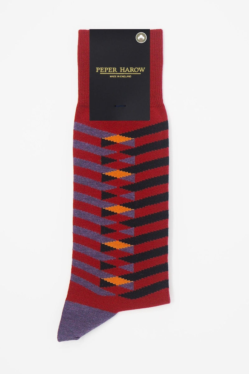 Peper Harow Symmetry Organic Men's Socks - Red