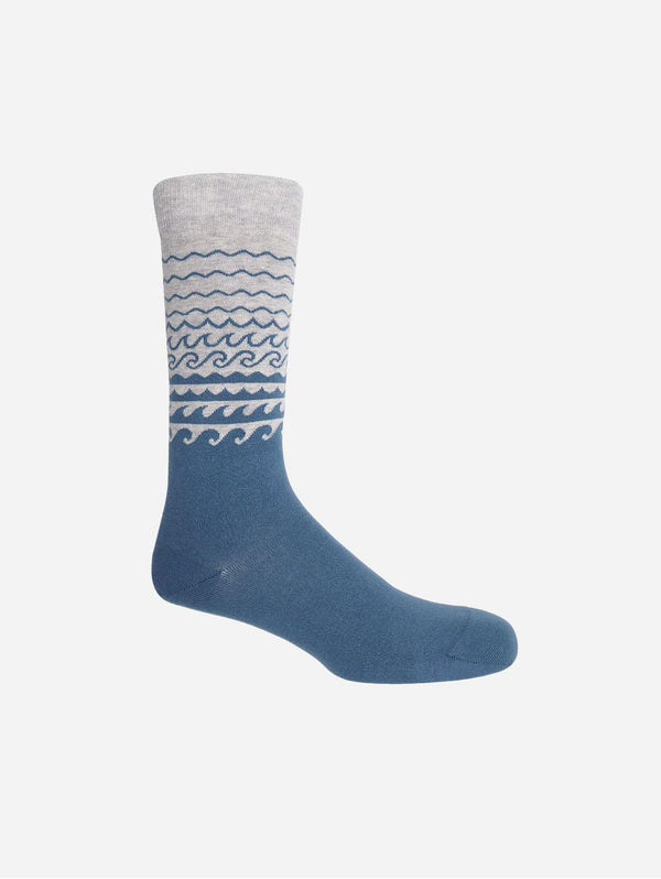 Peper Harow Wave Men's Organic Cotton Socks | Blue