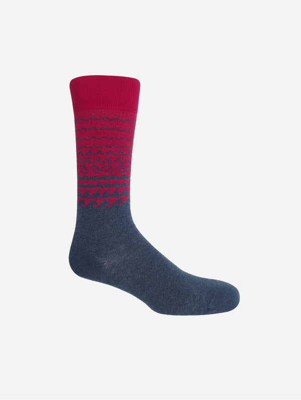 Peper Harow Wave Men's Organic Cotton Socks | Red