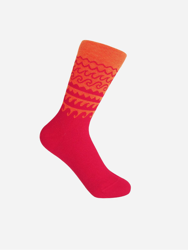 Peper Harow Wave Women's Organic Cotton Socks | Orange