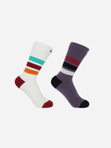 Immaculate Vegan - Peper Harow Striped Organic Women's Sport Socks Bundle - White & Mauve