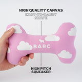 Immaculate Vegan - Barc London Squeaky Canvas Dog Bone Toy | Cloud Print