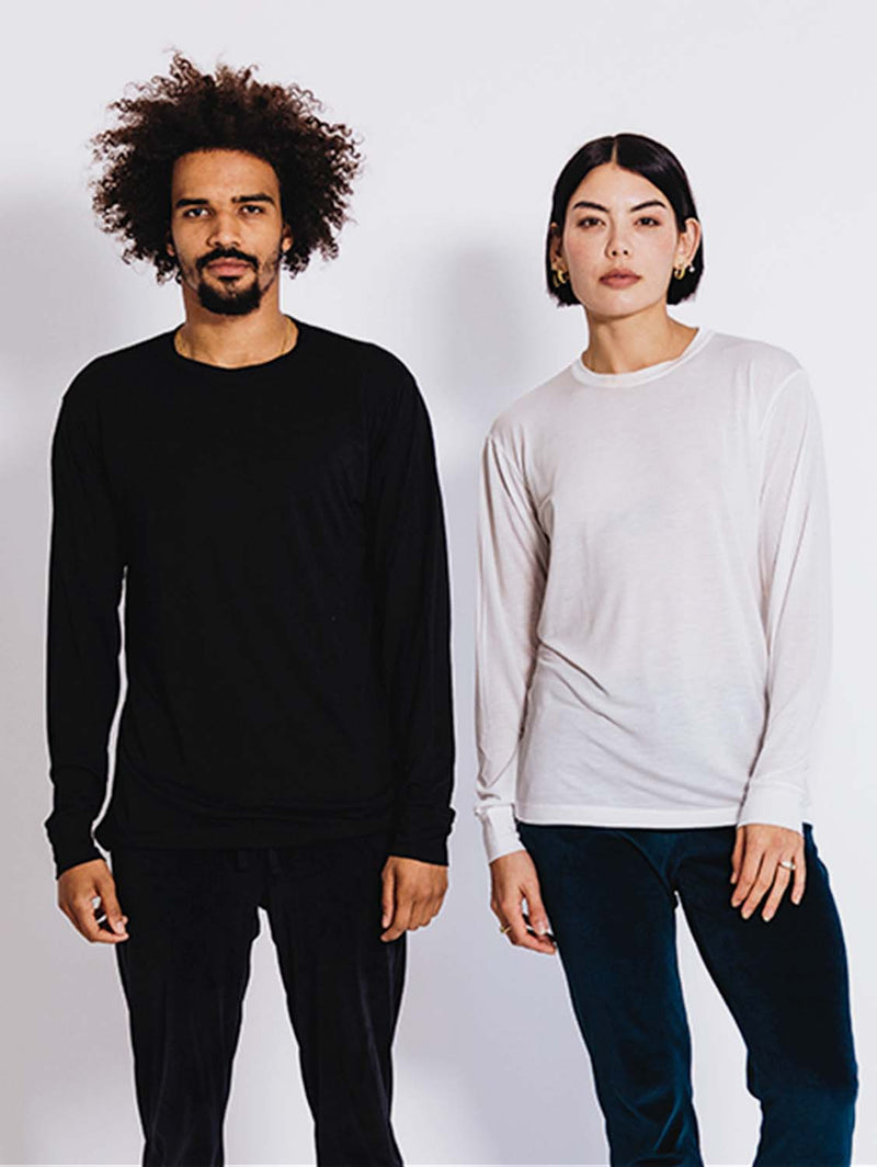 PLC Lightweight Unisex Lenzing Long Sleeve T-Shirt | Jet Black