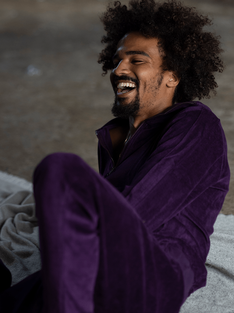 PLC Organic Unisex Velour Zip Jumper | Royal Purple