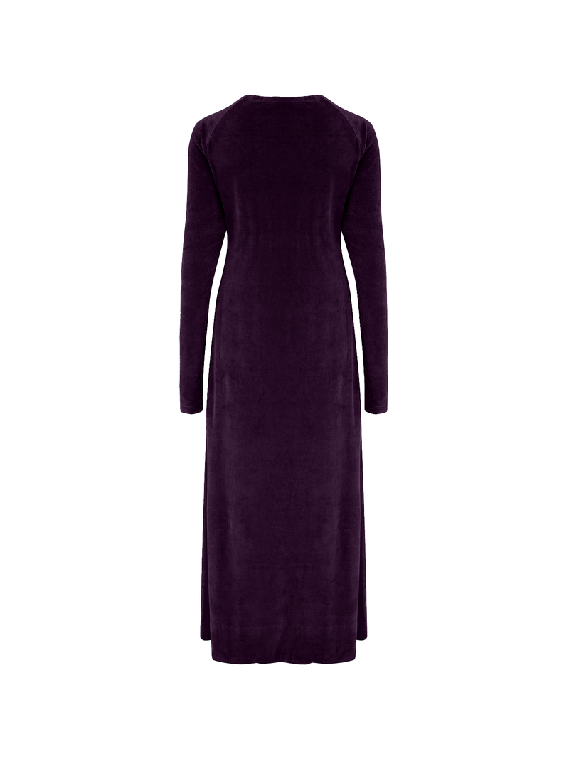 PLC Organic Vegan Velour Dress | Royal Purple