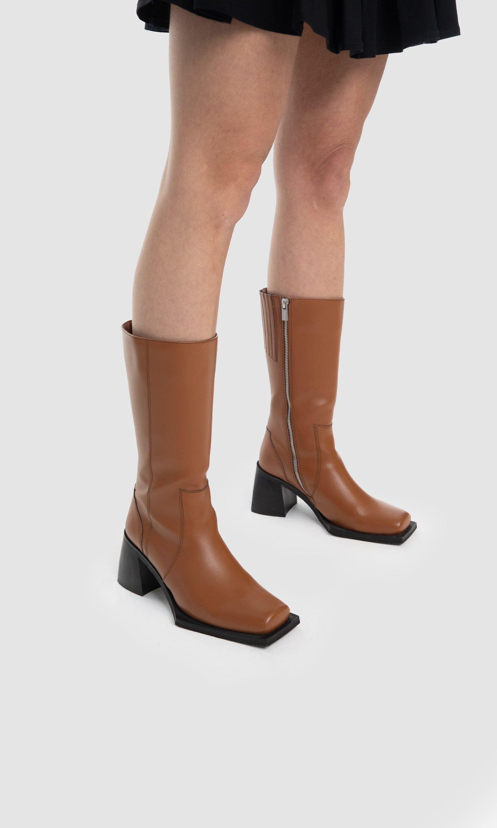 Karel X Vegan Apple Leather Calf Boots | Ginger – Immaculate Vegan