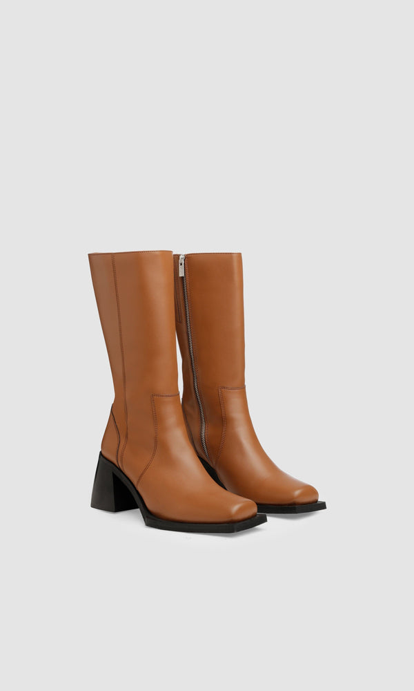 PREV Karel X Plus Vegan Apple Leather Calf Boots | Ginger