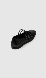 Immaculate Vegan - PREV Maria II Vegan Apple Leather Ballet Flats | Black