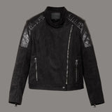 Immaculate Vegan - Eloquere Rockstar Vegan Suede Biker Jacket | Black