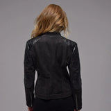 Immaculate Vegan - Eloquere Rockstar Vegan Suede Biker Jacket | Black