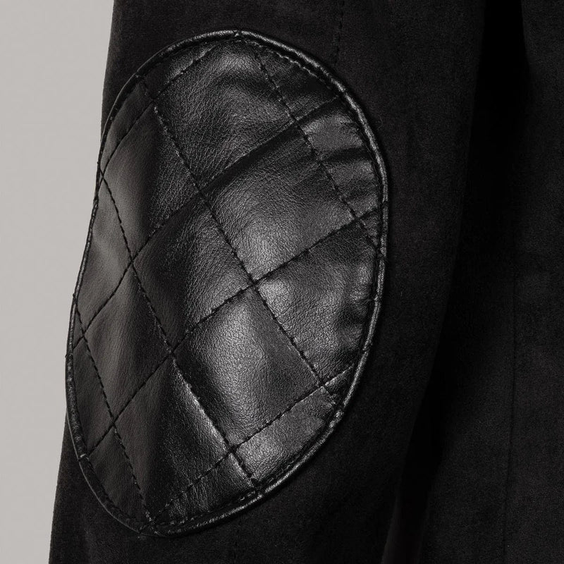 Eloquere Rockstar Vegan Suede Biker Jacket | Black