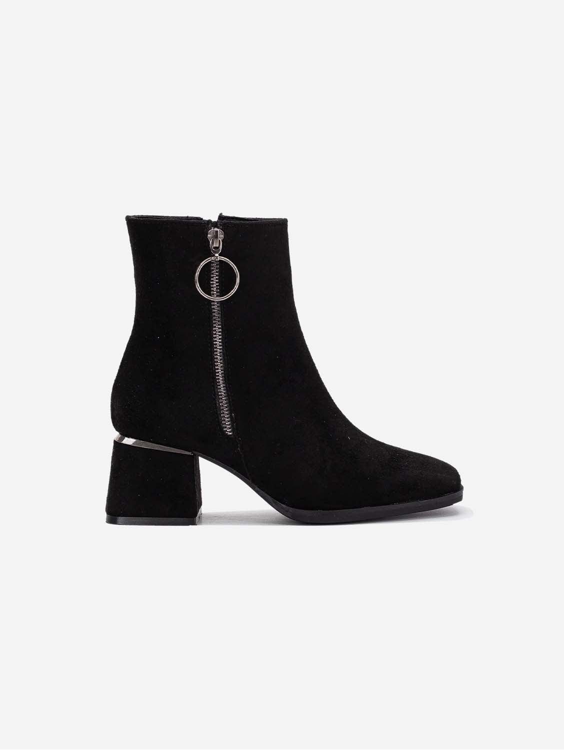 Prologue Shoes Esme Vegan Suede Leather Ankle Boots | Black 5.5 US/3 UK/22CM/36