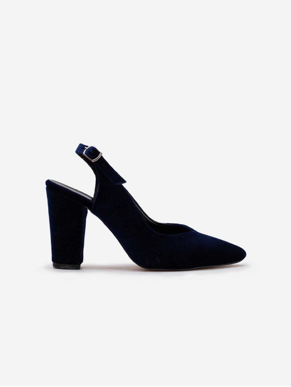 Prologue Shoes Emma- Blue Velvet  Slingback 5.5 US | 3 UK | 22CM | 36 EU