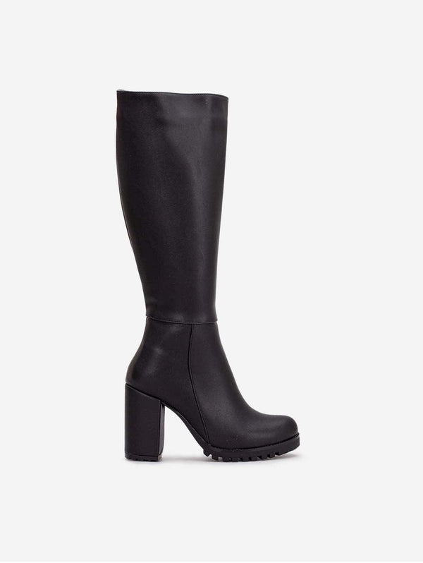 Prologue Shoes Alize - Black Wide Calf Platform Boots 6 US | 3.5 UK | 22.5CM | 36 EU / Black