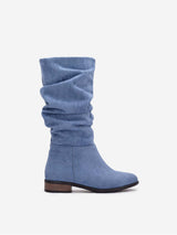 Immaculate Vegan - Prologue Shoes Maribel - Blue Suede Slouchy Boots 8 US | 5.5 UK | 24CM | 39 EU / Blue