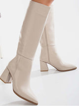 Immaculate Vegan - Prologue Shoes Valerie Vegan Leather Knee High Boots | Beige 9 US | 6.5 UK | 25 CM | 40 EU