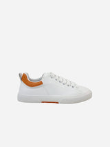 Prologue Shoes Aster Women's Denim Vegan Sneakers | White & Orange 9 US/6.5UK/25CM/40 / White - Orange