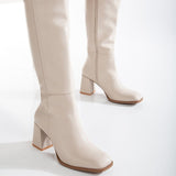 Immaculate Vegan - Prologue Shoes Adele Vegan Leather Knee High Boots | Beige