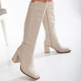 Immaculate Vegan - Prologue Shoes Adele Vegan Leather Knee High Boots | Beige