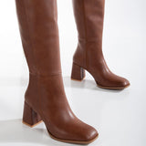 Immaculate Vegan - Prologue Shoes Adele Vegan Leather Knee High Boots | Brown