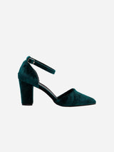 Immaculate Vegan - Prologue Shoes Agnes Velvet  Vegan Heels | Green