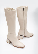 Immaculate Vegan - Prologue Shoes Anelise - Beige Knee High Boots
