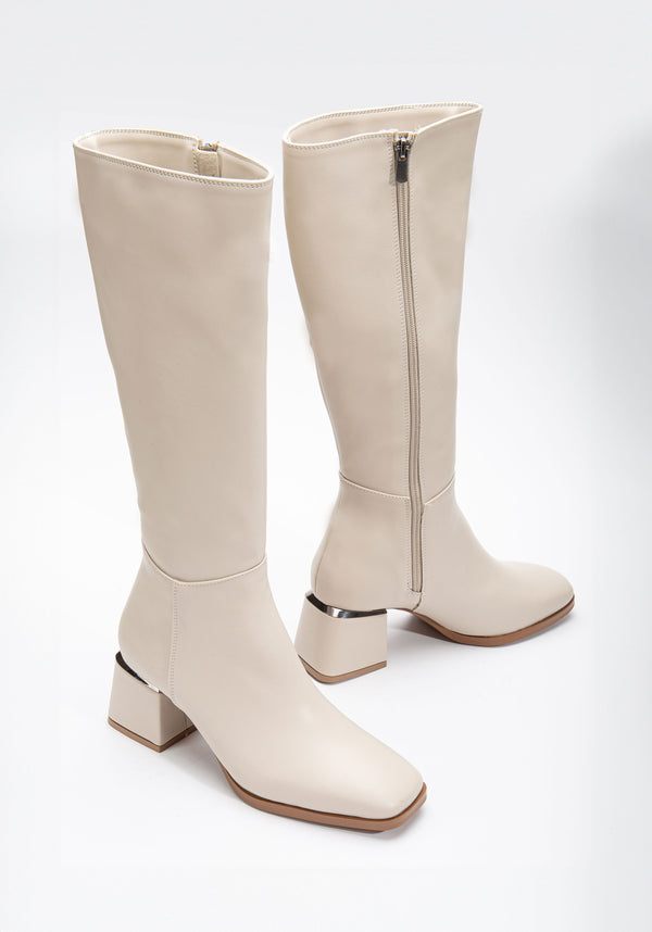 Prologue Shoes Anelise - Beige Knee High Boots