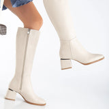 Immaculate Vegan - Prologue Shoes Anelise Vegan Leather Knee High Boots | Beige