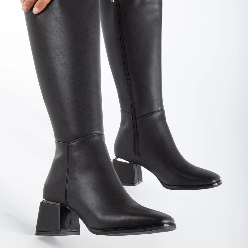 Prologue Shoes Anelise Vegan Leather Knee High Boots | Black