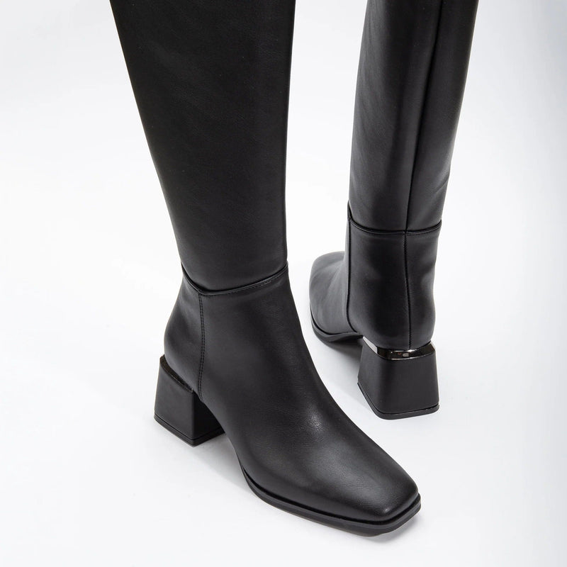 Prologue Shoes Anelise Vegan Leather Knee High Boots | Black