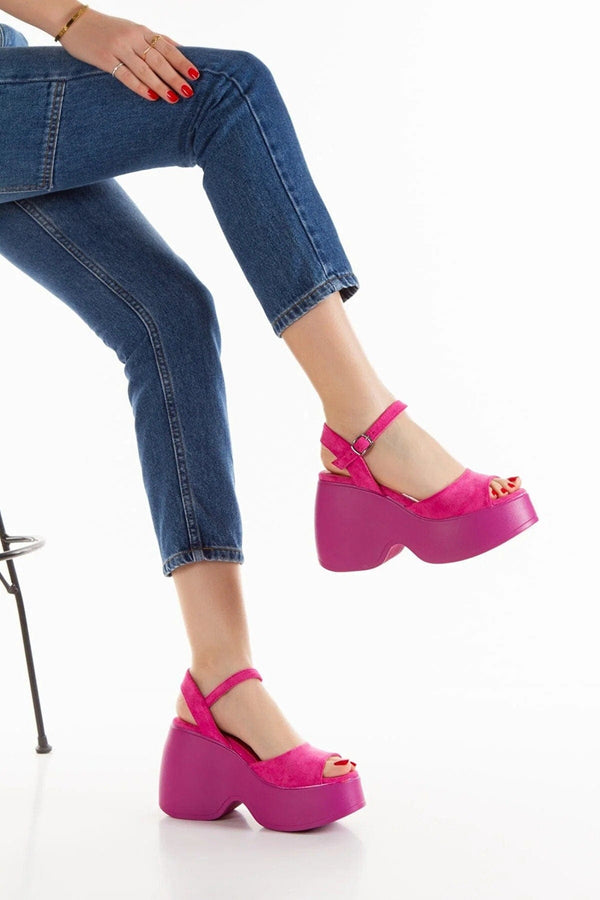 Prologue Shoes Barb Women's Chunky Wedges | Pink