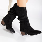 Immaculate Vegan - Prologue Shoes Bonnie - Black Suede Slouch Western Boots