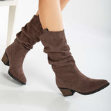 Immaculate Vegan - Prologue Shoes Bonnie - Brown Suede Slouch Western Boots