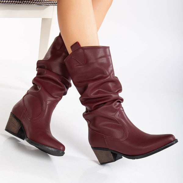 Prologue Shoes Bonnie - Burgundy Slouch Western Boots