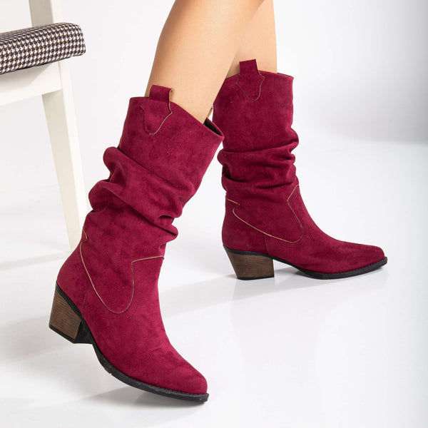 Prologue Shoes Bonnie - Burgundy Suede Western Boots