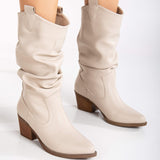 Immaculate Vegan - Prologue Shoes Bonnie - White Slouch Western Boots