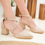 Immaculate Vegan - Prologue Shoes Dolly - Beige Suede Heels