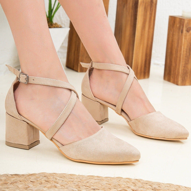 Prologue Shoes Dolly - Beige Suede Heels