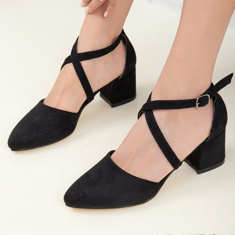 Prologue Shoes Dolly - Black Suede Heels