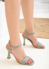 Immaculate Vegan - Prologue Shoes Donna - Olive Green Open Toe Heels