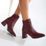 Immaculate Vegan - Prologue Shoes Edith Vegan Leather Ankle Boots | Burgundy Matt