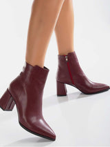 Immaculate Vegan - Prologue Shoes Edith Vegan Leather Ankle Boots | Burgundy Matt