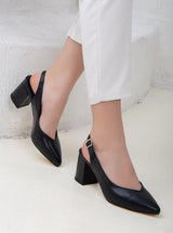 Prologue Shoes Emma - Black Slingback Shoes