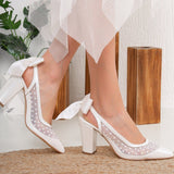 Immaculate Vegan - Prologue Shoes Fleur - Lace Slingback Wedding Shoes