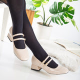 Immaculate Vegan - Prologue Shoes Lizbeth - Beige Mary Jane Shoes