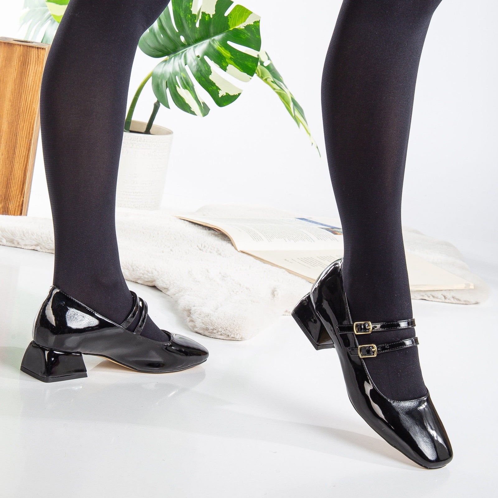 Prologue Shoes - Lizbeth Vegan Leather Mary Jane Shoes | Black